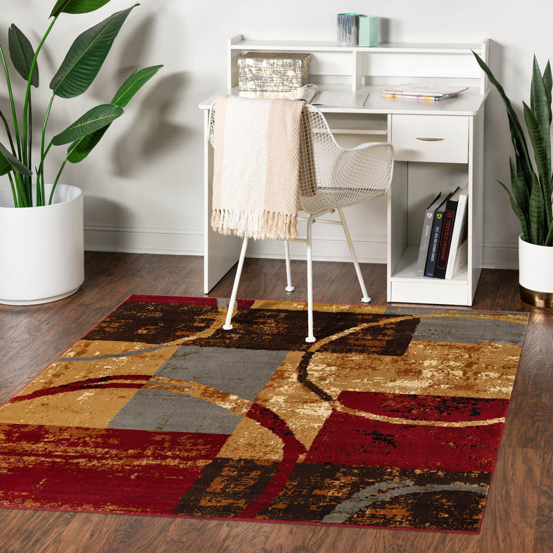 Bistro Lounge Collection Area Rug -  Ristretto Square Multi  lifestyle 121