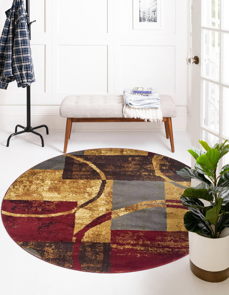 Bistro Lounge Collection Area Rug -  Ristretto Round Multi  lifestyle 26