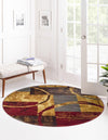 Bistro Lounge Collection Area Rug -  Ristretto Round Multi  lifestyle 33