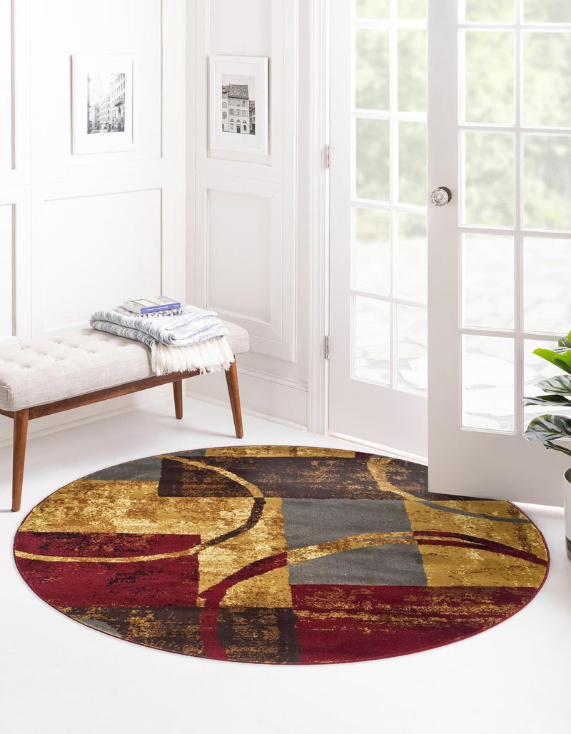 Bistro Lounge Collection Area Rug -  Ristretto Round Multi  lifestyle 33