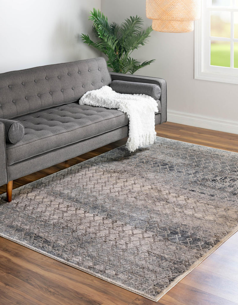 Aegean Elegance Collection Area Rug -  Santorini Rectangle Gray  lifestyle 4