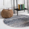 Aegean Elegance Collection Area Rug -  Santorini Round Gray  lifestyle 17