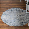 Aegean Elegance Collection Area Rug -  Milos Round Gray Blue  lifestyle 23