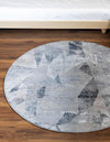 Aegean Elegance Collection Area Rug -  Crete Round Gray  lifestyle 25