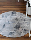 Aegean Elegance Collection Area Rug -  Crete Round Gray  lifestyle 27