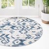 Aegean Elegance Collection Area Rug -  Delos Round Blue  lifestyle 21