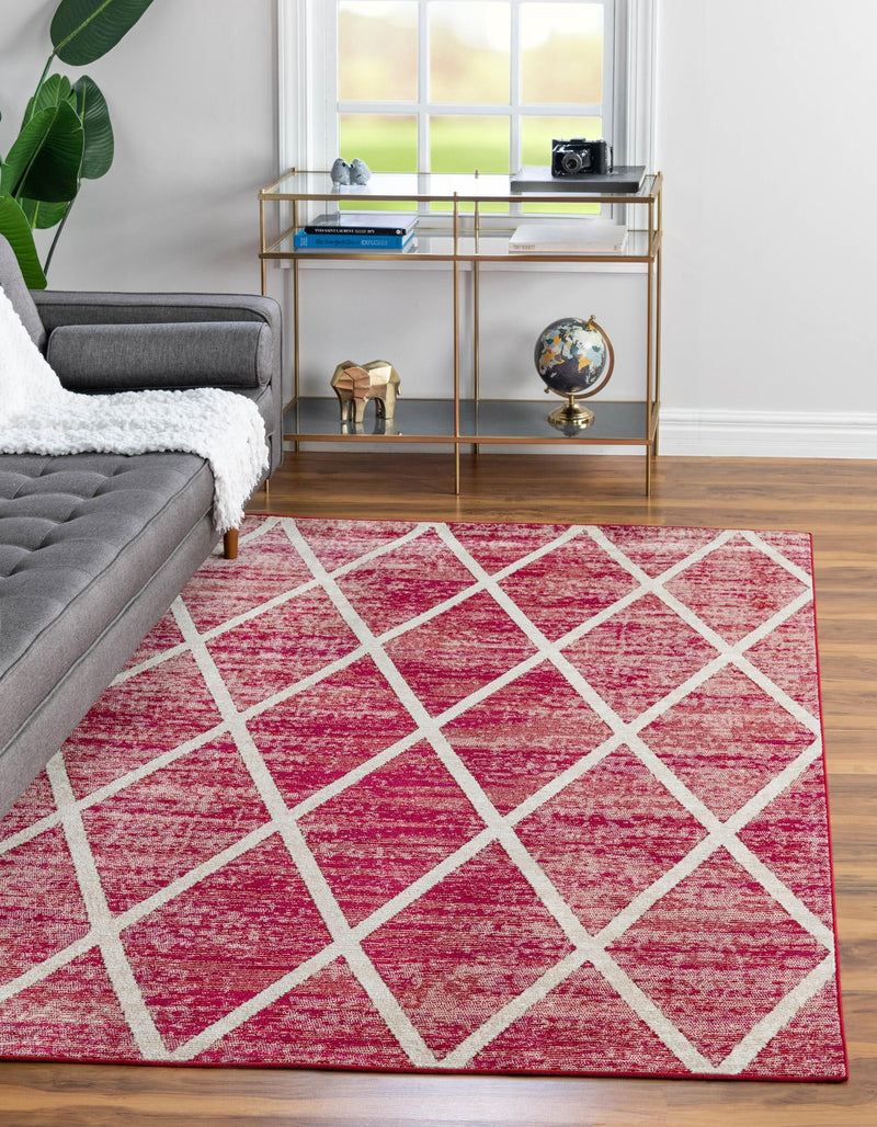 Celestial Luminescence Collection Area Rug - Aurora Rectangle Magenta  lifestyle 7