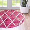 Celestial Luminescence Collection Area Rug - Aurora Round Magenta  lifestyle 75