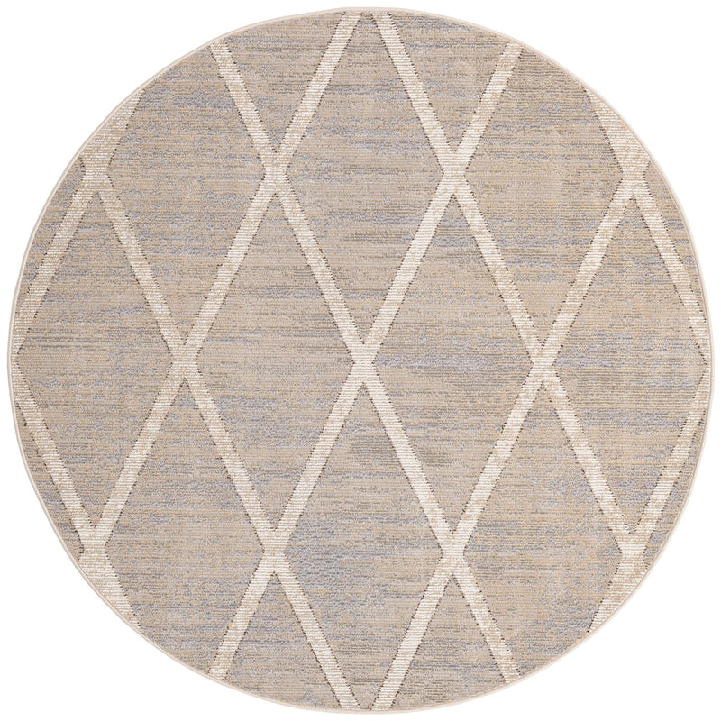 Celestial Luminescence Collection Area Rug - Aurora Round Beige  lifestyle 42