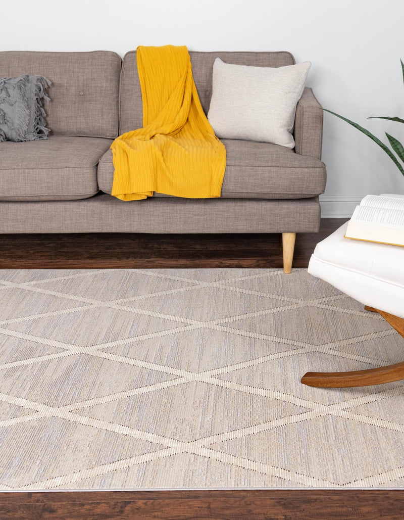 Celestial Luminescence Collection Area Rug - Aurora Rectangle Beige  lifestyle 5