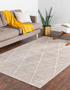 Celestial Luminescence Collection Area Rug - Aurora Rectangle Beige  lifestyle 11