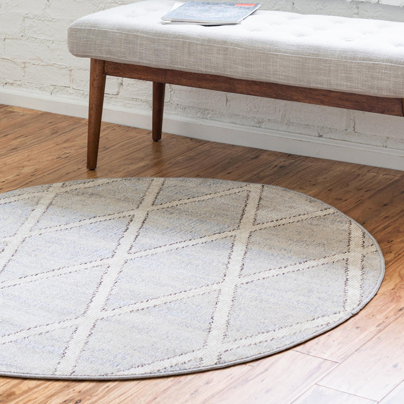 Celestial Luminescence Collection Area Rug - Aurora Round Beige  lifestyle 44