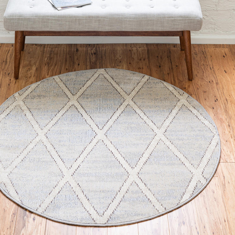 Celestial Luminescence Collection Area Rug - Aurora Round Beige  lifestyle 48