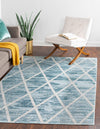 Celestial Luminescence Collection Area Rug - Aurora Rectangle Light Blue  lifestyle 9