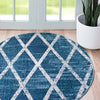 Celestial Luminescence Collection Area Rug - Aurora Round Navy Blue  lifestyle 71