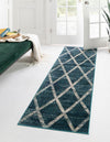 Celestial Luminescence Collection Area Rug - Aurora Runner Navy Blue  lifestyle 64