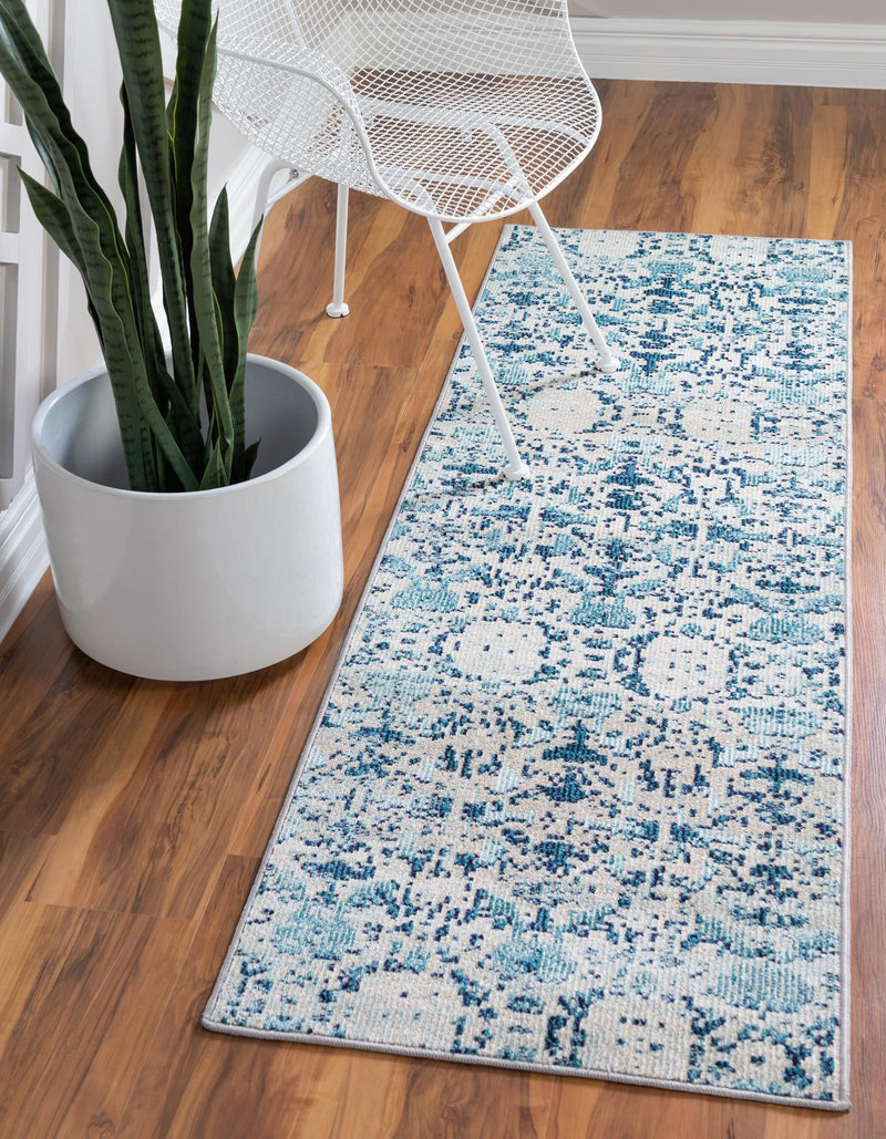 Mystic Oasis Collection Area Rug - Sahara Runner Blue  lifestyle 52