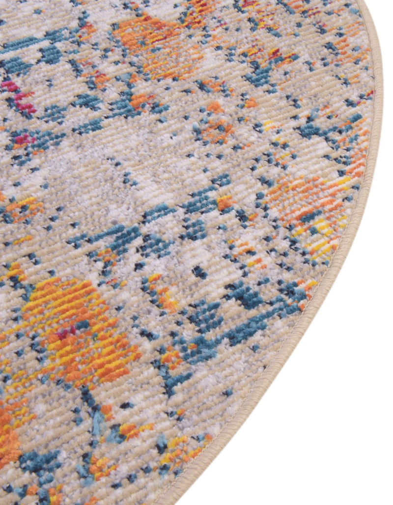 Mystic Oasis Collection Area Rug - Sahara Round Multi  lifestyle 78