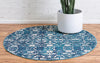 Mystic Oasis Collection Area Rug - Sahara Round Navy Blue  lifestyle 73