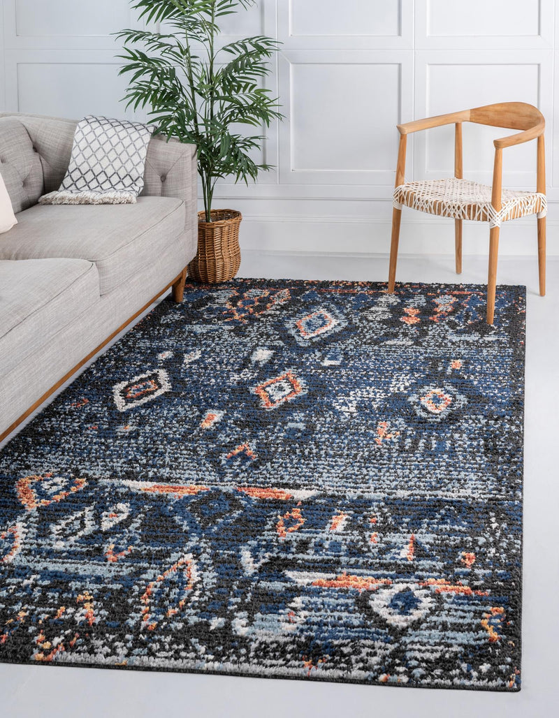 Tangier Treasures Collection Area Rug - Casablanca Rectangle Navy Blue  lifestyle 3