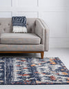 Tangier Treasures Collection Area Rug -  Marrakech Rectangle Navy Blue  lifestyle 12