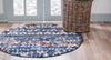 Tangier Treasures Collection Area Rug -  Marrakech Round Navy Blue  lifestyle 60