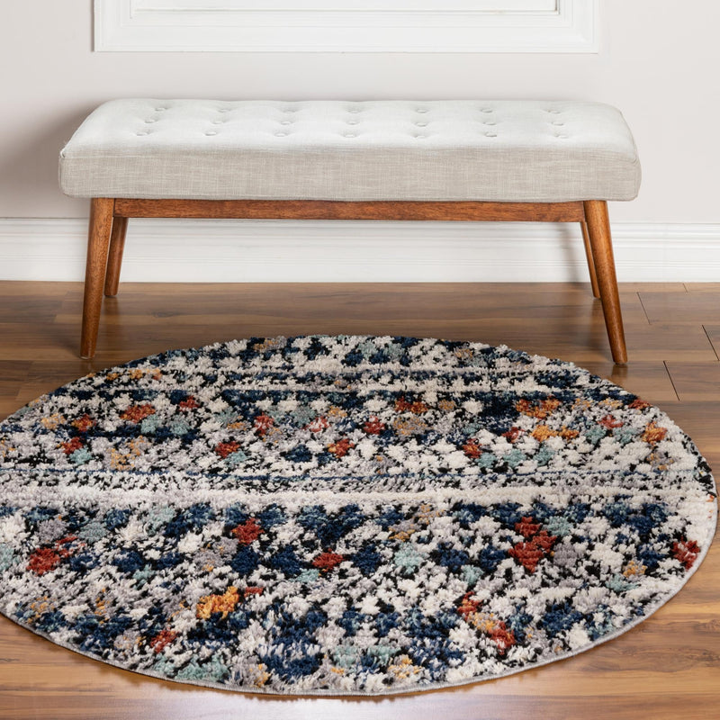 Tangier Treasures Collection Area Rug -  Marrakech Round Multi  lifestyle 79