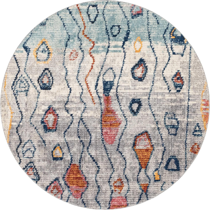 Tangier Treasures Collection Area Rug -  Agadir Round Multi  lifestyle 22