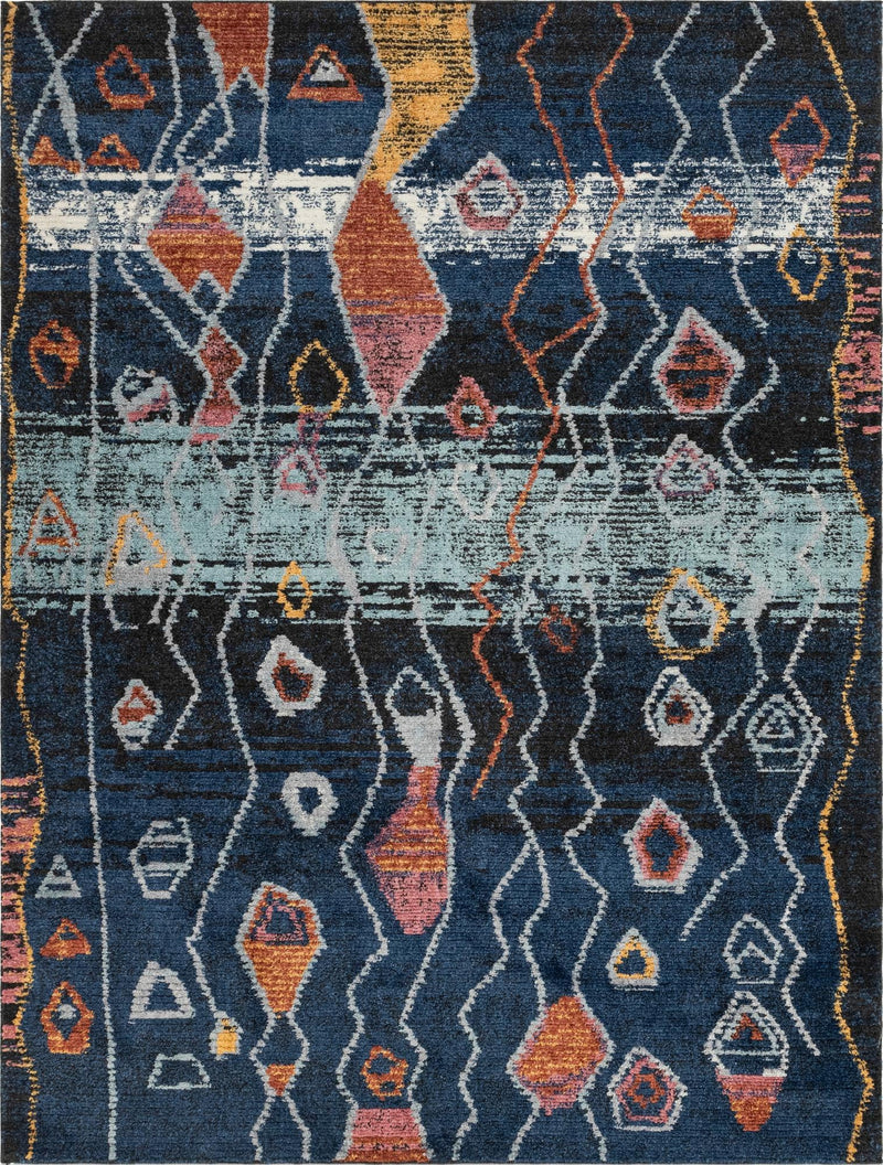 Tangier Treasures Collection Area Rug -  Agadir Rectangle Navy Blue Main