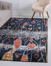 Tangier Treasures Collection Area Rug -  Agadir Rectangle Navy Blue  lifestyle 3