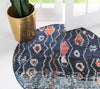 Tangier Treasures Collection Area Rug -  Agadir Round Navy Blue  lifestyle 27