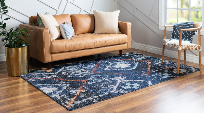 Tangier Treasures Collection Area Rug -  Chefchaouen Rectangle Navy Blue  lifestyle 8