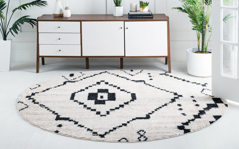 Tangier Treasures Collection Area Rug -  Chefchaouen Round Ivory  lifestyle 23