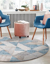 Dresden Elegance Collection Area Rug - Meissen Round Blue  lifestyle 25