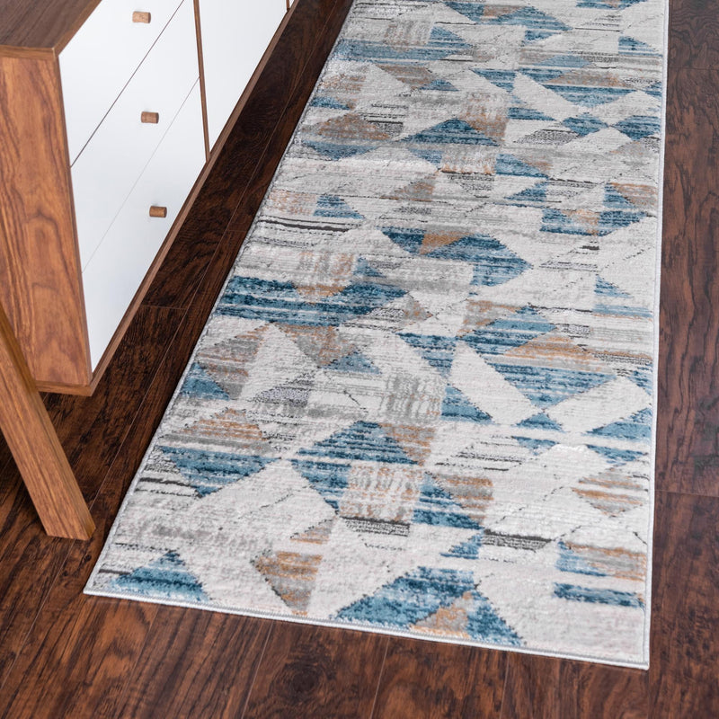 Dresden Elegance Collection Area Rug - Meissen Runner Blue  lifestyle 12