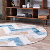 Dresden Elegance Collection Area Rug -  Bautzen Round Blue  lifestyle 11