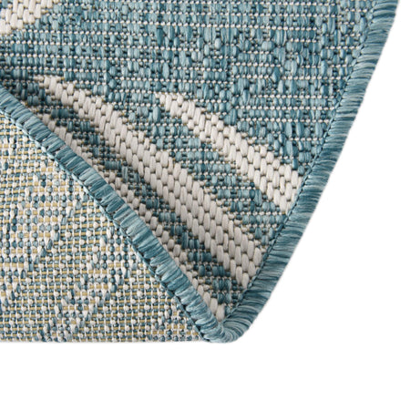 Seaside Blooms Collection Area Rug - Verdure (Light Aqua)