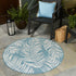 Seaside Blooms Collection Area Rug - Verdure (Light Aqua)