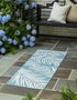 Seaside Blooms Collection Area Rug - Verdure (Light Aqua)