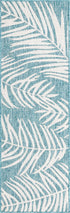 Seaside Blooms Collection Area Rug - Verdure (Light Aqua)