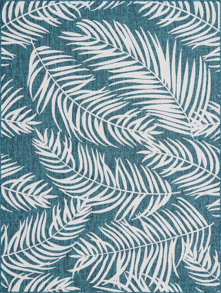 Seaside Blooms Collection Area Rug - Verdure (Teal)