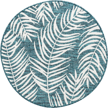 Seaside Blooms Collection Area Rug - Verdure (Teal)