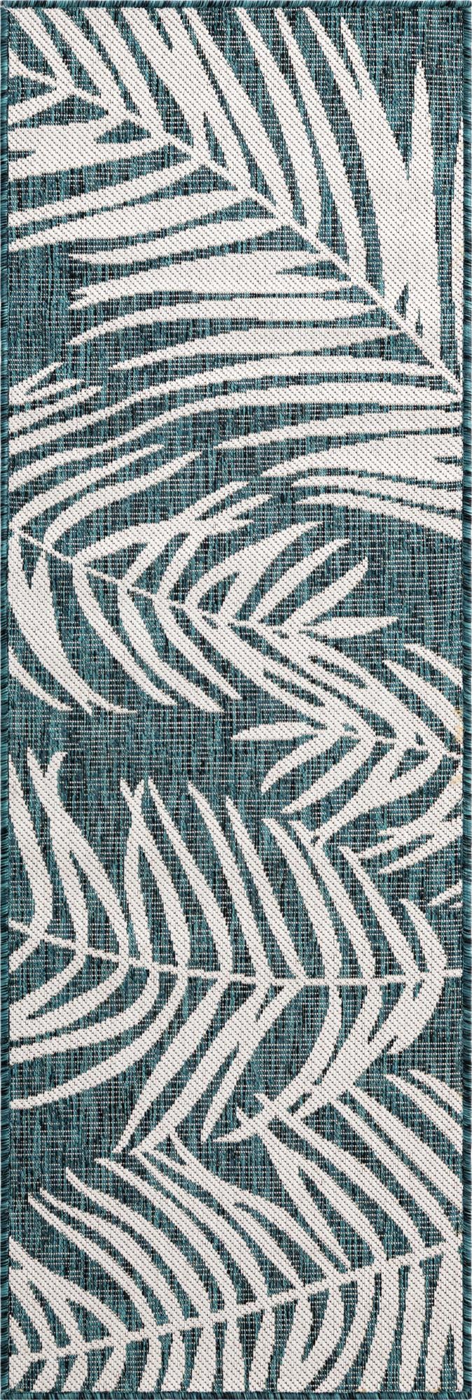 Seaside Blooms Collection Area Rug - Verdure (Teal)