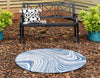 Urban Terrace Collection Area Rug - Soho Round Blue  lifestyle 3