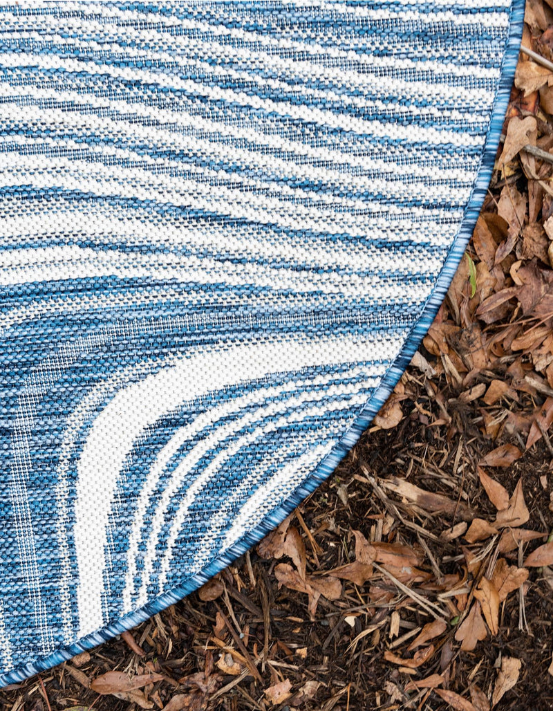 Urban Terrace Collection Area Rug - Soho Round Blue  lifestyle 8