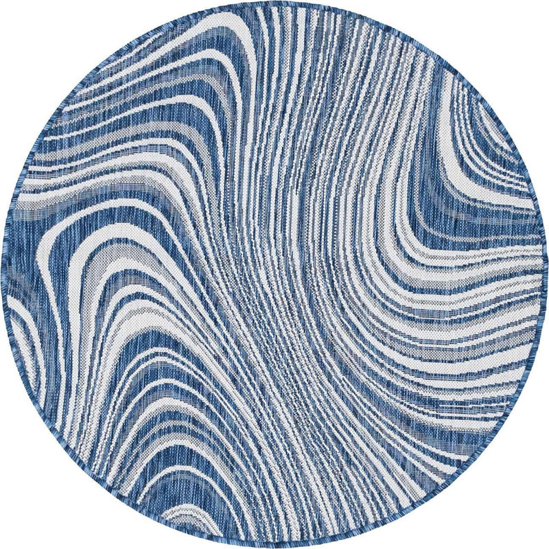 Urban Terrace Collection Area Rug - Soho Round Blue Main