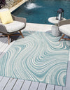 Urban Terrace Collection Area Rug - Soho Rectangle Light Aqua  lifestyle 0