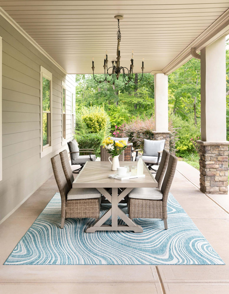 Urban Terrace Collection Area Rug - Soho Rectangle Light Aqua  lifestyle 3