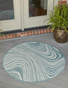 Urban Terrace Collection Area Rug - Soho Round Light Aqua  lifestyle 61