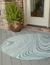 Urban Terrace Collection Area Rug - Soho Round Light Aqua  lifestyle 69